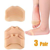 Metatarsal Pads Ball of Foot Cushions - ALIANFLY Soft Gel Ball of Forefoot Pad, Toe Separators Foot Pad, Foot Pain Relief Treatment Diabetic Foot, Blisters, Forefoot Pain for Women or Men(3 Pair)