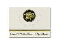 Signature Announcements Deposit Middle-Senior High School (Deposit, NY) Graduation Announcements, Presidential style, Elite package of 25 Cap & Diploma Seal Black & Gold