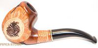 Tobacco Pipe with Carved Dragon, Brown 14cm