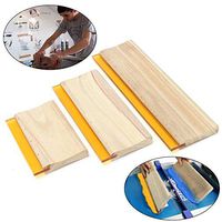 ShoppingAvenue 3 Wearproof Silk Screen Printing Squeegees Blade Wooden Hand
