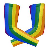 Rainbow Gay Pride Flag 1 Pair UV Protection Cooling Long Sports Arm Sleeve