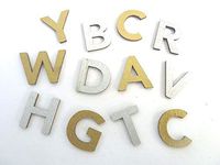 Small Metallic Adhesive Wooden Sticky Letters, Alphabet A-Z, Labels for Craft