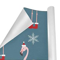 Gift Wrapping Paper Roll Snowflake Christmas Hat Flamingos for Birthday,Holiday,Wedding,Baby Shower Gift Wrap - 3Rolls - 58inch x 23inch Per Roll