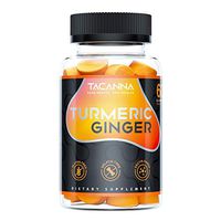Tacanna Turmeric Ginger Gummies - Curcumin Joint Support - Pain Relief, Antioxidant, Anti-inflammatory. All Natural Factors Chewable Ginger, Turmeric Chews for Adults & Kids, Curcumin 60 Count