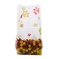 100ct Rainbow PAW Print Clear 4x2x9" Medium Cello Cookie Treat Food Goodie Snack Bags