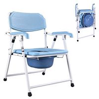 Foldable Commode Chair Adjustable Height Sturdy Aluminum Alloy Adjustable Backrest for Elderly Pregnant Women