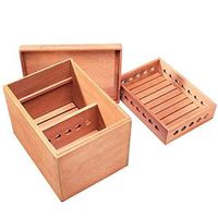 Lxc Smoking Set/Spain Cedar Wood Humidor Portable Double-Layer Large Capacity 50 Sticks Cigar Cabinet Cigar Humidor Seal Constant Humidity Men's Gift Box Cigarette case Mute (Size : 270200200mm)