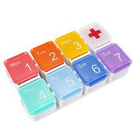 Mornajina Weekly Pill Organizer, BPA Free 7 Day Pill Box Case with Large Capacity to Hold Vitamins, Fish Oil, Supplements and Medication (8 Compartments)