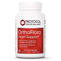 Protocol For Life Balance - OrthoFlora Yeast Support - with PAU D'Arco, Oregano Oil, Black Walnut and Caprylic Acid to Support Healthy Intestinal Gut Flora, Digestive System - 90 Veg Capsules