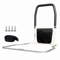 Nurth Bedside Handrail Portable Assisting get up Anti-Fall Secure Bed Rail No Punch Bed guardrail Prevention Aid with Seat Belt and Storage Pouch Bag for Seniors Home Hospital Bedroom Safety (B)