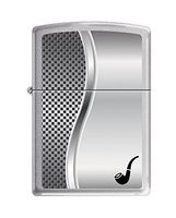 Zippo Brushed Chrome Checkered Pipe Lighter