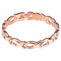 Divoti Christian Fish PVD Rose Gold 316L Magnetic Bracelet for Women-7.0"