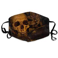 Mouth Mask Skull And Dry Leaves Fashion Earloop Face Mask For Kids Teens Men Women Winter Summer
