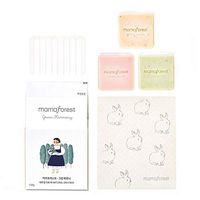 Mamaforest Non-Irritant, Skin Soothing, Eco-Friendly, Zero Waste, Plastic Free Dishwash Soap Bar with Coconut Oil, Argan Oil, Sugar & Salt | Natural Dish Bar (Pack of 3) w/Silicone Tray, Dishcloth