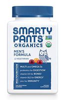 Daily Organic Gummy Men's Multivitamin: Probiotic, Vitamin C, D3 & Zinc for Immunity, Biotin, Omega 3 Fish Oil, Selenium, B6, Methyl B12 for Energy by SmartyPants 120 Count (30 Day Supply)