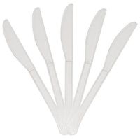 JAM PAPER Premium Utensils Party Pack - Plastic Knives - Clear - 48 Disposable Knives/Pack