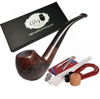 Vivcy Tobacco Pipe Lobular Ebony Smoking Pipe 9 Mm Filter Core of Tobacco Pipe (Color 1)