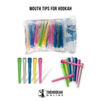 Hookah Tips – Non-BPA Plastic Hookah Accessories – 50 Disposable Shisha Hose Mouth Tip for Smoking – Hygienic and Individually Wrapped – Practical Length – Various Colors
