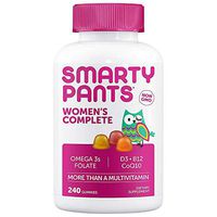 SmartyPants Women's Complete Multivitamin: Non-GMO, Multivitamin Plus Omega 3, Folate, Vitamin D3, Vitamin B, CoQ10, 240 Adult Gummies