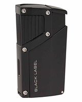 Czar Quad Flame Cigar and Cigarette Lighter in an Attractive Gift Box Anodized Black Matte by Black Label