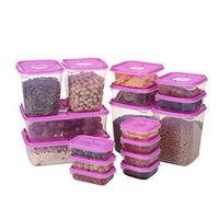 super1798 17Pcs/Set Plastic Food Storage Box Sealed Crisper Fridge Preservation Case Container (Temperature Resistance: -20℃ to 100℃) Purple