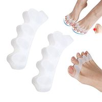 Easyinsmile Comfortable and Breathable Toe Separator Orthotics Stretchers Align Correct Overlapping Toes (White)