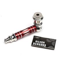 Exclusively Designed Small and Exquisite Pipe with Five Stainless Steel Screen Filters (red)