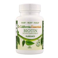 Biotin 10,000mcg – Hair Growth Vegetarian Vitamins B7 Supports Healthy Hair, Skin, and Nail Growth – Dietary Supplement for Men & Women of All Hair Types (100 Tablets)