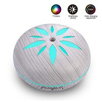 Seamei 550ml Essential Oil Diffuser Wood Grain Aromatherapy Diffuser Ultrasonic Cool Mist Humidifier with Color LED Lights Changing Waterless Auto Shut-Off Bedroom Office Home Baby Room Yoga