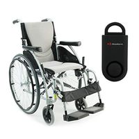 Karman S-Ergo 115 Ultra Lightweight Ergonomic Wheelchair | Seat Size 16" X 17" | Swing Away Footrest | Fixed Wheels in Silver & Free 130 dB Black Personal Safety Alarm/Siren!
