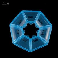 Weekly Pill Organizer 7-Days Box Case Holder Moisture-Proof Travel Pill Cases for Vitamins Medication Supplements(Blue)