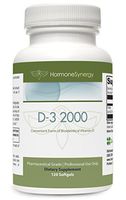 D3-2000 | 120 Softgels | Convenient Form of Bioidentical Vitamin D | Vitamin D3 (cholecalciferol) 2000 IU 500%