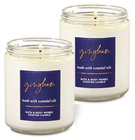 Bath & Body Works Gingham Single Wick Scented Candle with Essnetial Oil 7 oz / 198 g each Pack of 2
