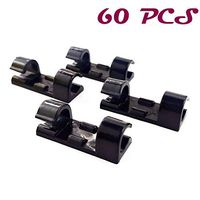 Agreatca 60 PCS Black Cable Clips,Wire Holder Cord Management,Organize Cords,Self-Adhesive Cable Clips,Wire Holder Cord Organizer