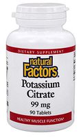 Natural Factors - Potassium Citrate 99mg, Supports Healthy Muscles, Nerves & Heart, 90 Tablets