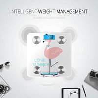LYAOE Bluetooth Body Fat Scale Hand Drawing Flamingo Smart Wireless Scale with LCD Display Measuring Body Weight Bmi and Health Digital Scale