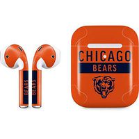 Skinit Decal Audio Skin for Apple AirPods with Wireless Charging Case - Officially Licensed NFL Chicago Bears Orange Performance Series Design