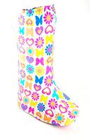 My Recovers Walking Boot Cover for Fracture Boot, Fashion Cover in Butterflies-Hearts, Tall Boot, Made in USA, Orthopedic Products Accessories (LG)