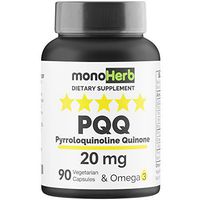 PQQ 20 milligrams - PQQ supplement, Pyrroloquinoline Quinone, 90 capsules with Omega 3