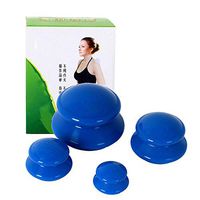 ZHOUHUAW Negative Pressure Silicone Cupping Therapy Massage Sets, for Joint & Muscle Pain Relief, 4 Pcs,Blue
