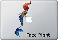 Mermaid - Sirena - Vinyl MacBook Laptop Decal Sticker - Copyright Yadda-Yadda Design Co. (3.5"w x 8"h) (Color Choices) (MD, RED Hair Face Right)
