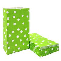 ADIDO EVA Polka Dot Paper Bags Green Favor Bags for Party (5.1 x 3.1 x 9.4 in Green 50CT)