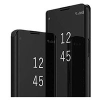 Case Compatible for Samsung Galaxy S11 Plus case Leather Cover Mirror Luxury Mirror Function Flip PU Leather Kickstand Stand Cover Ultra-Slim Durable Shockproof Protective Bumper Cover (Black)