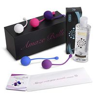 Amazeballs Kegel Exercise Weights 5 Ball Set and Lube Vaginal Tightening Balls for Experts Bladder Control Incontinence Strengthen Pelvic Floor Pregnancy Postpartum Recovery Ben Wa Balls for Women