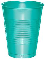 Creative Converting 324775 Touch of Color 240 Count 16 oz Plastic Cups, Teal Lagoon