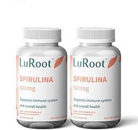 LuRoot Organic Spirulina Superfood Non-GMO-500 mg Powder Capsules, Spirulina Powder Supplement | High Protein Rich in Vitamins and Calcium - 90 Count (1 Pack) (2)