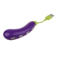 Sacow Ceative Fruit Vegetable Shape Design USB 2.0 4-Port Hub 480Mbps (Purple Strip)