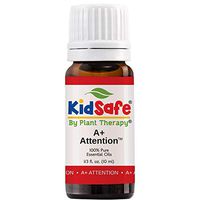 Plant Therapy A+ Attention Synergy Essential Oil | Focus, Mind Calming, Concentration Blend for Kids |100% Pure, Undiluted, Natural Aromatherapy, Therapeutic Grade | 10 milliliter (1/3 ounce)