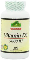 Alfa Vitamins Vitamin D Capsules 5000 IU, 100 Count
