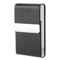 Fdit Fashionable Cigar Cigarette Case Tobacco Lighter Holder PU Leather Storage Box Cigarette Case Wallet 3.78x2.4in(Black)